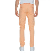 Borghese men trousers peach-colored slim-fit chinos with subtle texture and visible stitching for formal wear