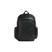 Boss backpack Jace for men in black leather with subtle brand logo and minimalist design, front view