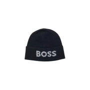 Hugo boss black beanie with silver logo.