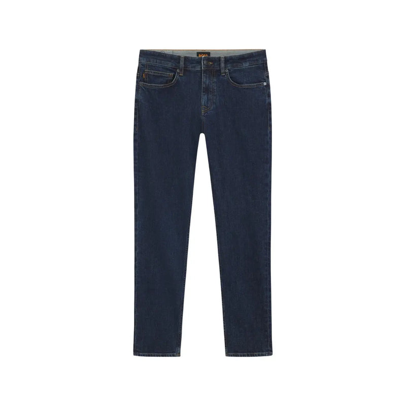 Boss Jeans Herrenjeans „Delaware“ in Dunkelindigo mit schmaler Passform und Fünf-Taschen-Design, Vorderansicht