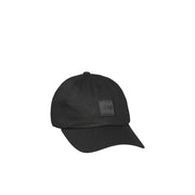 Black Hugo Boss baseball cap with matte square logo patch made of 100% cotton for spring summer accessory