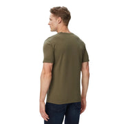 Boss men green cotton t shirt round neck olive green short sleeved casual crew neck cotton tee