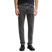 Dunkelgraue Herren-Jeans von Boss aus Baumwollstretch mit geradem Bein und klassischem Five-Pocket-Design, Slim Fit, Artikelnummer 50553402