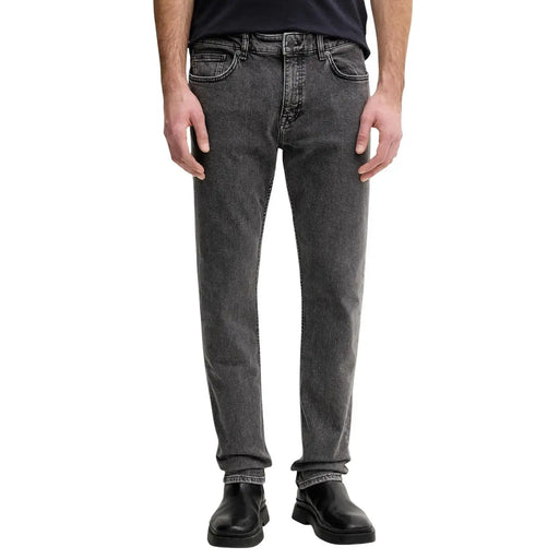 Dark gray cotton stretch boss men grey jeans with straight leg cut and classic five-pocket design slim fit article 50553402