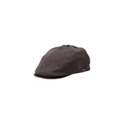 Boss men grey viscose blend flat cap with dark gray woven texture and small brand tag for spring summer use