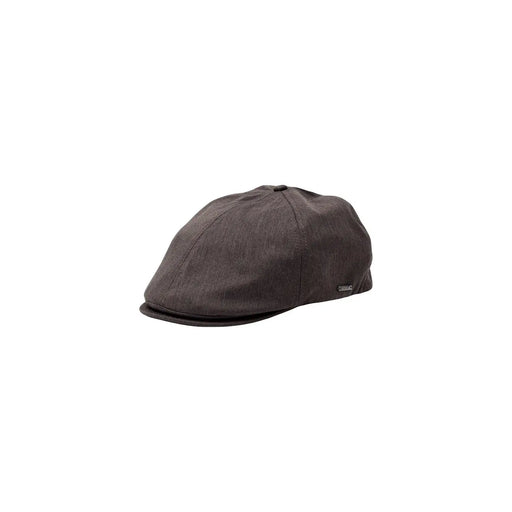 Boss men grey viscose blend flat cap with dark gray woven texture and small brand tag for spring summer use