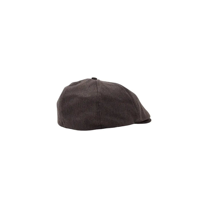 Dark gray textured flat cap with six-panel design and button made of viscose blend for spring summer by Boss Men