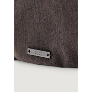 Dark gray herringbone textured cushion with sleek silver metal boss brand tag for boss men grey viscose blend baseball cap