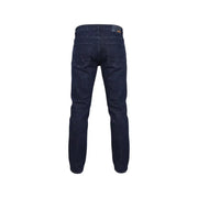 Boss men jeans blue cotton stretch regular fit dark indigo denim with classic straight leg and subtle faded wash