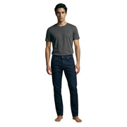 Boss men jeans blue cotton stretch regular fit dark indigo denim with classic five-pocket design and straight-leg cut