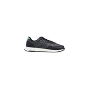 Boss men sneakers black matte finish with gray accents polyester lace up ideal for spring summer wear