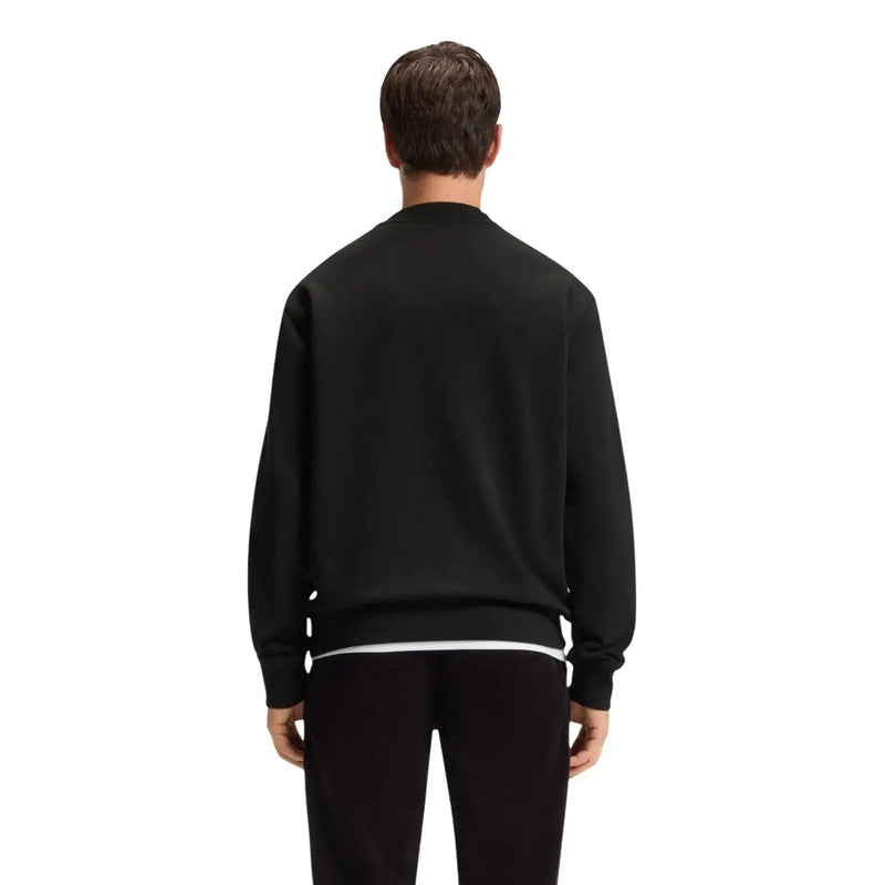 Black boss men sweatshirt with white trim round neck 100 cotton long sleeve crewneck design