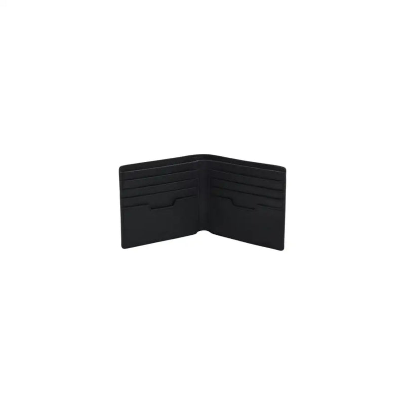Black leather bi-fold Boss men wallet featuring multiple card slots for organized everyday use