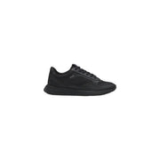Boss mens black polyurethane running sneakers with mesh and synthetic overlays in a sleek athletic design
