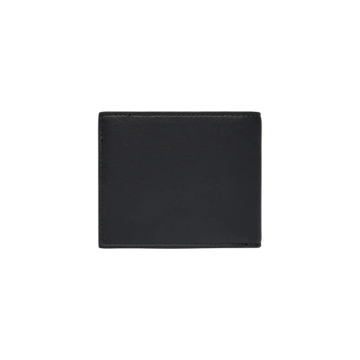 Boss mens black polyurethane wallet 12x9cm featuring black leather with neat stitching along the edges