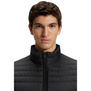 Boss puffer jacket Oden2 for men in black with quilted design and high collar, front view