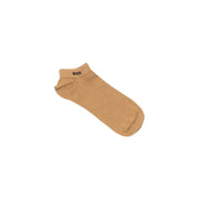 Tan ankle sock made of cotton elastane knitted fabric with boss branding on the back heel for women