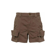 Brown cargo shorts displayed in a product listing showcasing men’s casual wear
