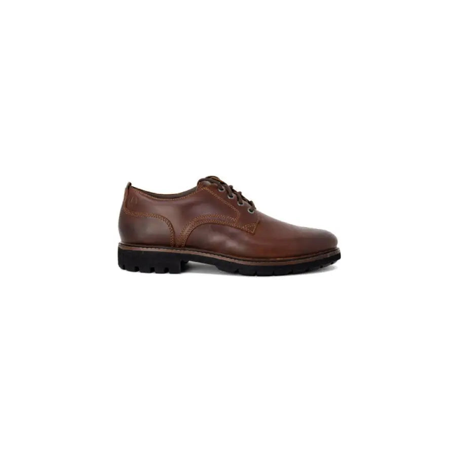 
                      
                        Clarks Men Lace Ups Shoes featuring a brown shoe with a black sole
                      
                    