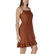 Brown spaghetti strap dress from B.young, perfect for casual or formal occasions