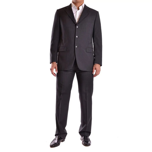 Burberry men suit black pinstripe wool mohair tailored three-button jacket with subtle texture in IT size