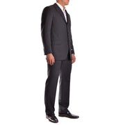 Schwarzer, taillierter Burberry-Herrenanzug mit passender Weste und Hose aus Nadelstreifen-Wollmohair im klassischen Dreiknopf-Design