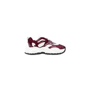 Burgundy and white chunky sneakers with thick rubber soles from Armani Exchange Women collection