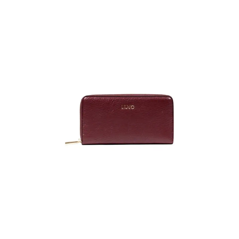 Black zipper wallet made of Burgundy leather with secure zipper closure