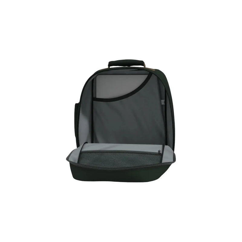 Black laptop backpack with gray mesh compartments from cabin zero men classic 28l rucksack green polyester 28l