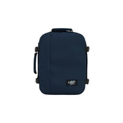 Navy blue Cabin Zero carry-on suitcase with black straps and handle made of polyester, 28L capacity