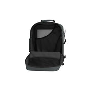 Black and dark gray Cabin Zero men classic backpack with laptop compartment zippered main section and adjustable straps