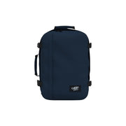 Navy blue cabin zero carry-on rucksack with black straps and handle made of polyester 36L capacity