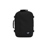 Black cabin zero carry-on suitcase with sleek minimalist design and durable fabric exterior for travel use