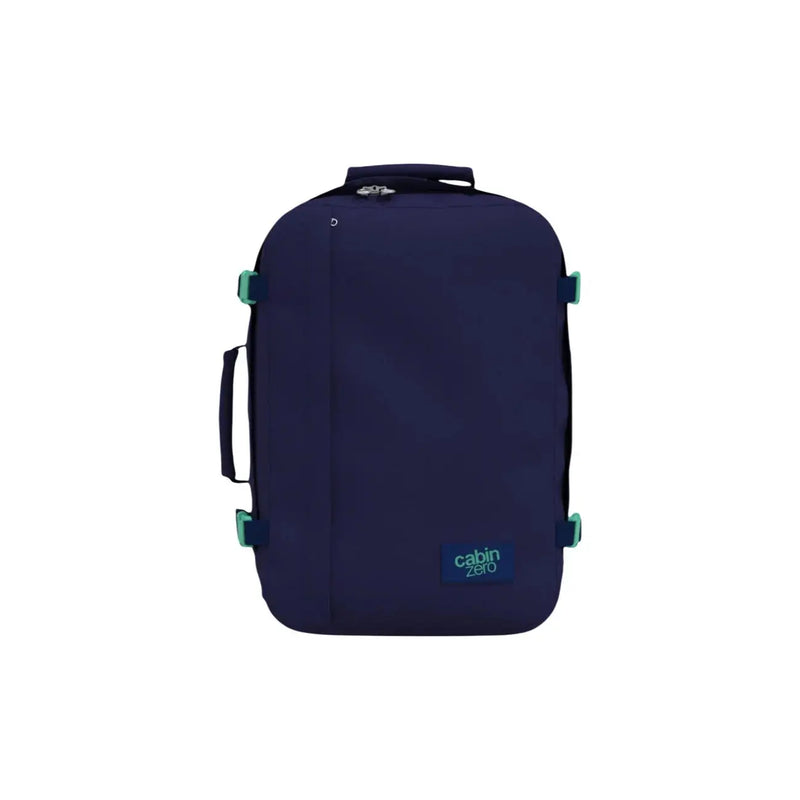 Navy blue cabin zero men classic rucksack blue polyester 36l carry-on suitcase with teal buckles and top handle