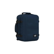 CabinZero Handgepäckkoffer Classic für Herren in Marineblau mit schwarzen Riemen und Griffen, Vorderansicht