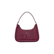 Calvin Klein Beigefarbene Polyurethan-Handtasche mit Reißverschluss und CK-Logo