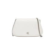 Blanc Calvin Klein Sac bandoulière avec bandoulière chaîne argentée et logo en relief