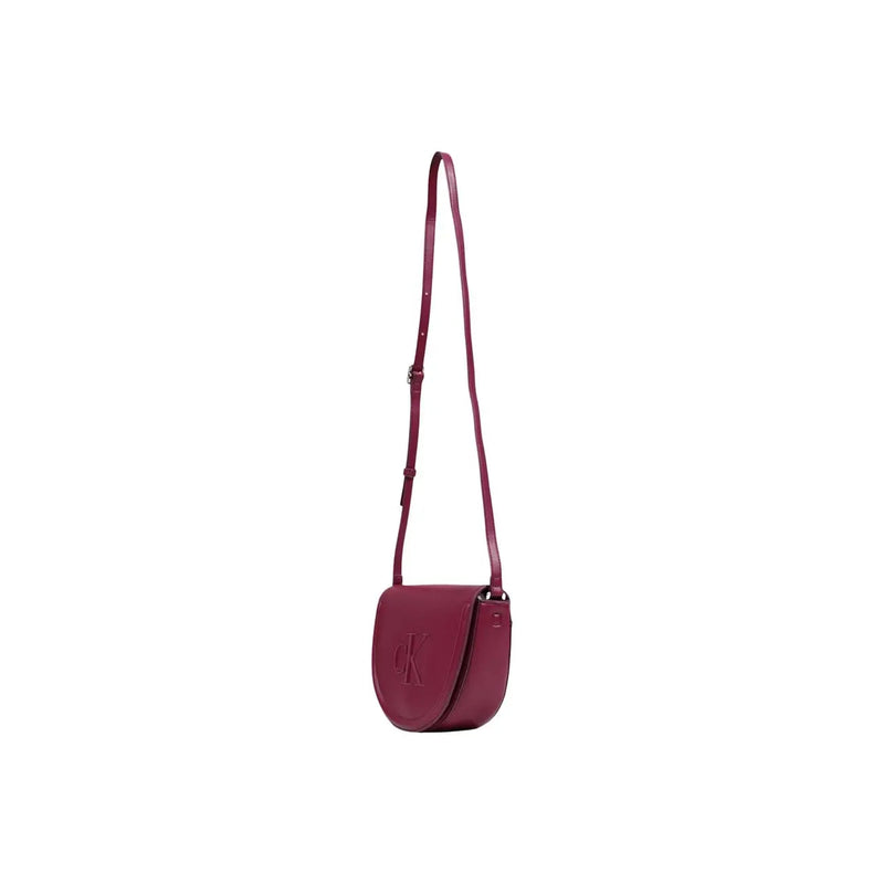 A sleek burgundy leather Calvin Klein crossbody bag with minimalist ck logo for women