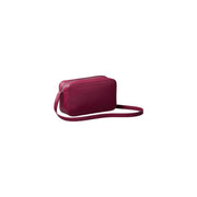 Calvin Klein Bordeaux polyurethane zip bag in burgundy leather with a sleek rectangular design and adjustable crossbody strap