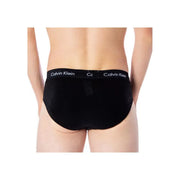 Black Calvin Klein boys briefs with white logo band made of cotton elastane blend for comfortable wear