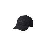 Calvin Klein Casquette noire pour homme, en tissu légèrement texturé avec logo brodé, vue de face
