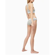 Calvin Klein girls grey underwear set with white logo elastic bands made of cotton and modal blend fabric