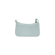 Calvin Klein green polyurethane shoulder bag with zip pockets and a sleek light blue matte finish crossbody design