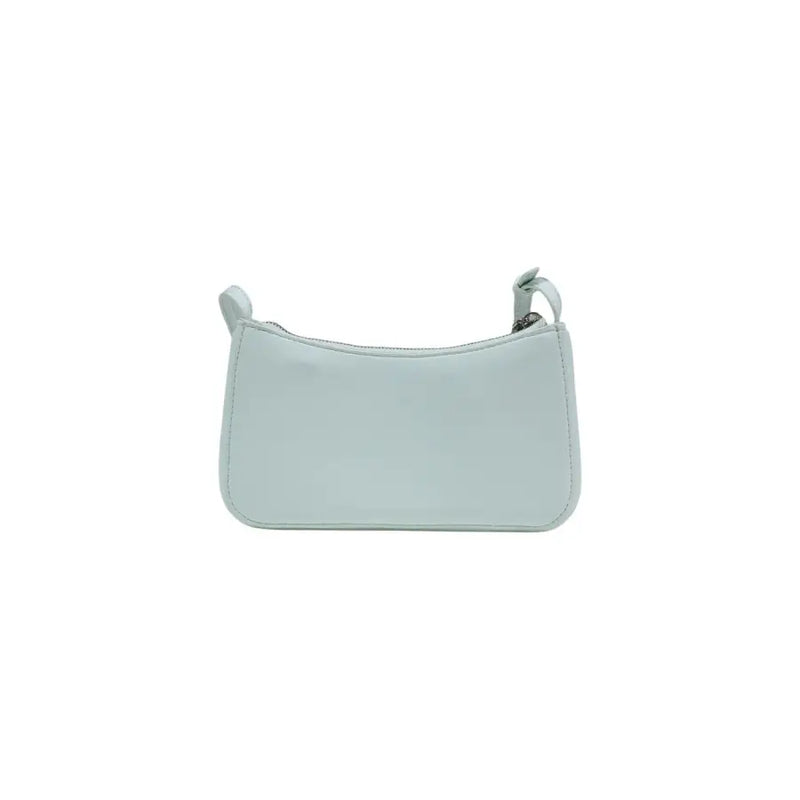 Calvin Klein green polyurethane shoulder bag with zip pockets and a sleek light blue matte finish crossbody design