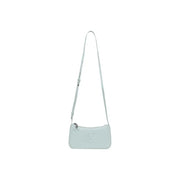 A light mint green Calvin Klein polyurethane crossbody shoulder bag with zip pockets and a matching minimalist strap