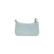 Calvin Klein green polyurethane shoulder bag with zip pockets and a sleek light blue matte finish crossbody design