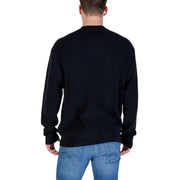 Calvin Klein Jeans black ribbed cotton knit sweater showcasing a classic fit and textured design