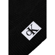 Black calvin klein beanie with white logo.