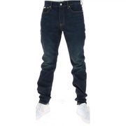 Calvin Klein Jeans Herrenjeans aus dunkelindigofarbenem Denim mit schmaler Passform und klassischem Five-Pocket-Design, Vorderansicht