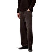 Calvin Klein Jeans men baggy jeans in dark gray lyocell viscose denim with wide-leg and subtle fading design